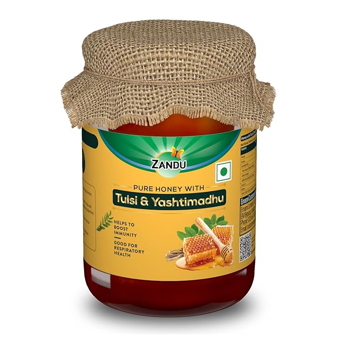 ZANDU Pure Honey with Tulsi & Yastimadhu 650g