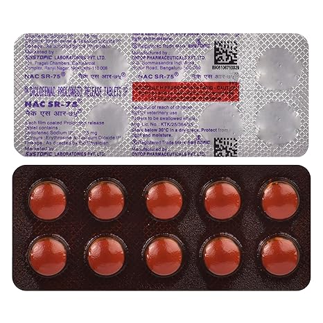 Nac SR 75 - Strip of 10 Tablets
